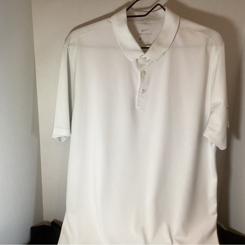 Nike, Dri-Fit Men's ,Classic White Polo Golf Shirt ,Size Large